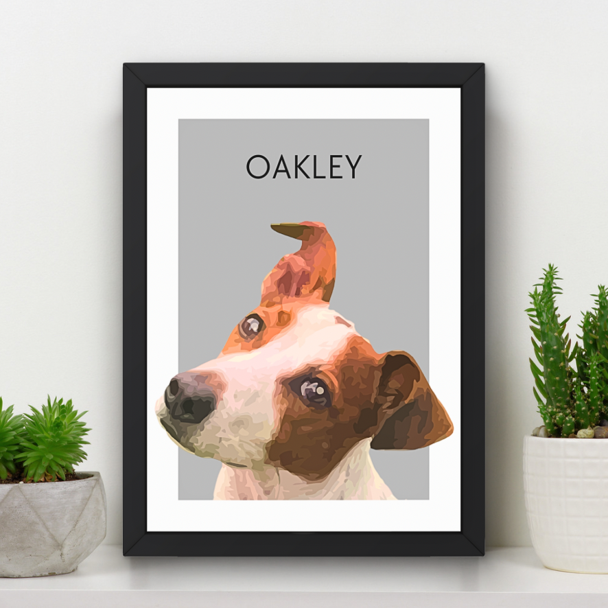 Custom Vector Pet Portrait – Clean Modern Lines with Your Choice of Background Colour