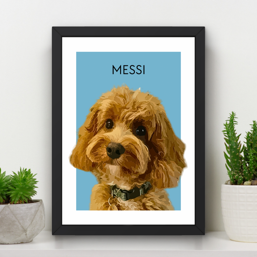 Custom Vector Pet Portrait – Clean Modern Lines with Your Choice of Background Colour