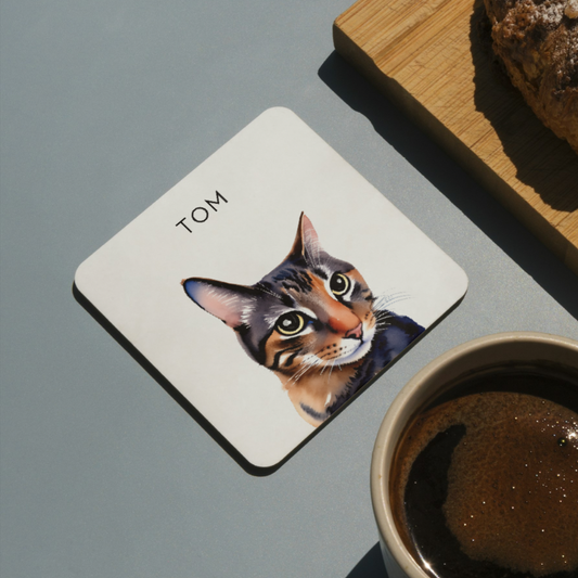 Minimalistic Pet Portrait Coaster