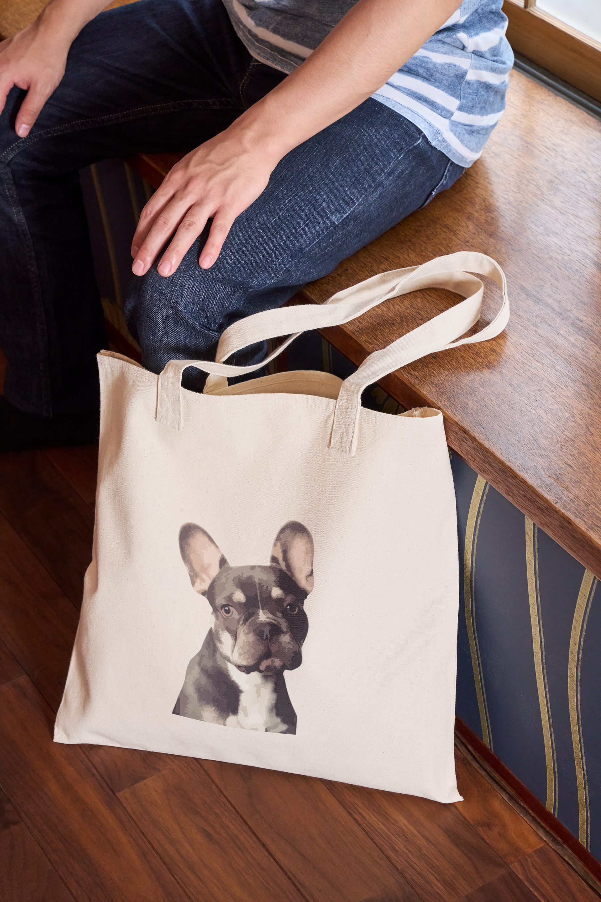 Fanaticelle Pet Portrait Tote Bag Minimalistic Pet Portrait Tote Bag