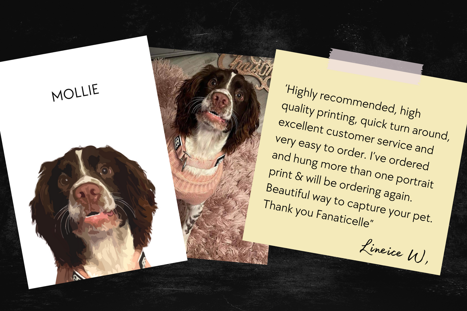 A customer feedback comment from a very happy customer of Fanaticelle. 