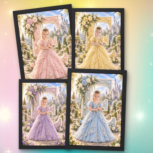 Personalised Princess Initial Frame - Fanaticelle
