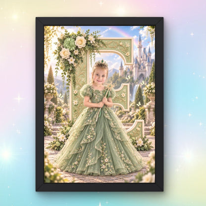 Personalised Princess Initial Frame - Fanaticelle