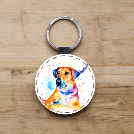 Image of a Watercolour Pet Keyring sitting on the table